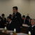 あいさつする枝野大臣と松下副大臣（手前）