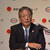 記者会見でＫＰＩの高度化法対応について「近々発表できる」と語る武藤社長