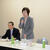 油政連の推進を受け、抱負を述べる太田氏㊨