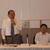 東北６県理事長会議であいさつする根本支部長（左）と河本副会長・専務理事