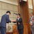 石川理事長から石油ストーブなどの目録を受ける山下・田原市長と佐原・豊橋市長（右）