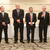 抱負を語る青柳会長（右）ら新執行部メンバー