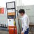 地震によって灯油計量機が傾いたＳＳ（熊本県玉名市で）