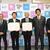 高橋市長（左から２人目）と協定書を交わす茨城石協一行