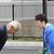 あいさつを交わす関会長（左）と信子殿下