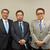 江島副大臣を訪問した岡部理事長（中央）と加藤文彦副会長・専務理事（左）