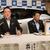 服部知事（右）とサステナＥＶ事業について会見する出光社長